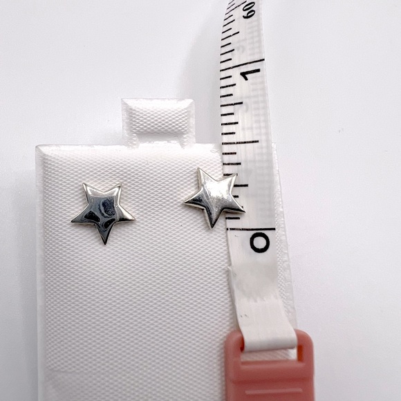 .925 Sterling Silver Star Stud Earrings - Picture 6 of 16